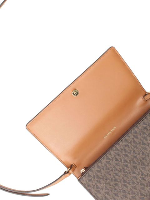 Michael Kors monogram-logo crossbody bag - Brown