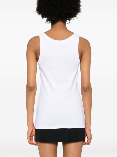 Prada triangle-logo eyelets tank top - White