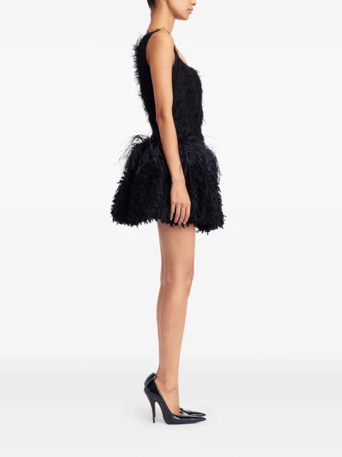 16Arlington Lasa feather-embellished mini dress - Black