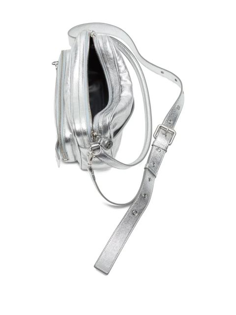 Acne Studios Camero Party metallic-finish shoulder bag - Silver