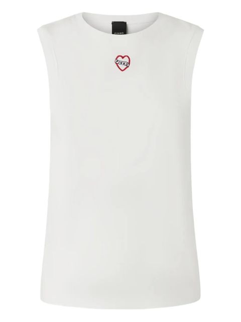 PINKO heart-embroidered sleeveless tank top - White - zdjęcie produktu nr 1