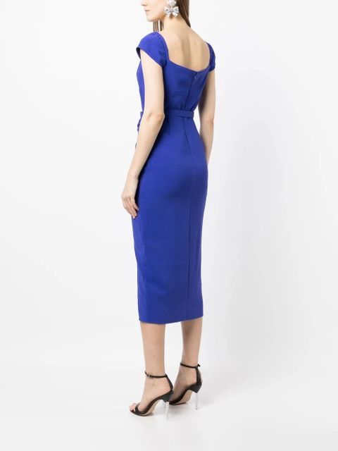 Self-Portrait sweetheart-neck midi-dress - Blue