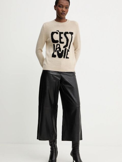 Weekend Max Mara sweter z wełną NITRA damski kolor beżowy 2525366292600 - zdjęcie produktu nr 2