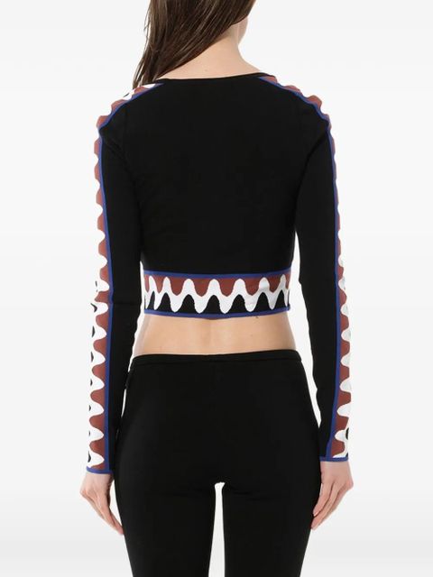PUCCI wave pullover crop top - Black