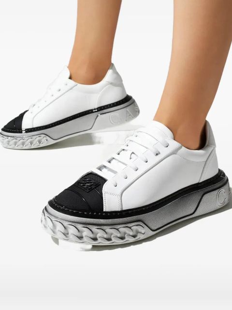 Casadei logo-embossed spray-effect sneakers - White