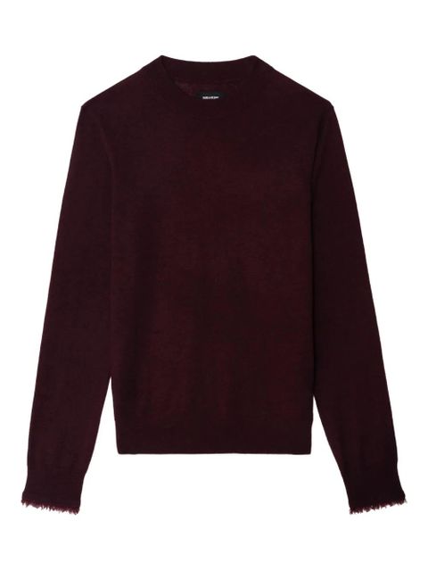 Zadig&Voltaire Ivy frayed-cuffs crew-neck sweater - Red - zdjęcie produktu nr 1