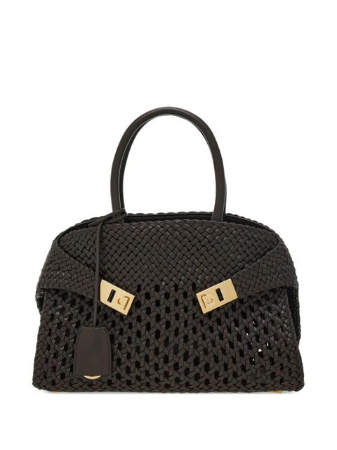 Ferragamo woven hug tote bag - Brown - zdjęcie produktu nr 1