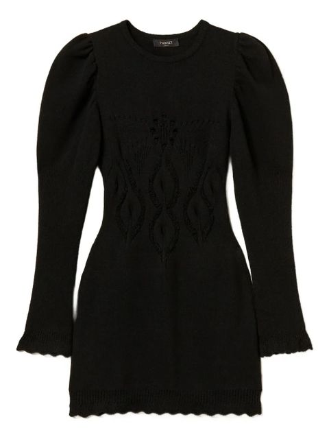 TWINSET crochet-knit mini dress - Black - zdjęcie produktu nr 1