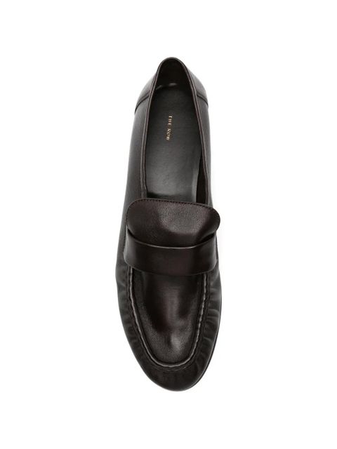 The Row square-toe penny loafers - Brown