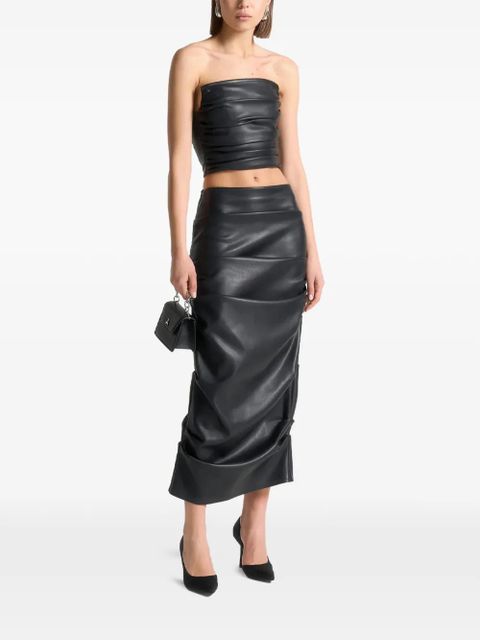 Manière De Voir high-waisted leather midi skirt - Black - zdjęcie produktu nr 2