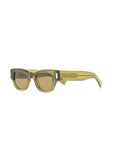 Saint Laurent Eyewear transparent-frame design sunglasses - Green - zdjęcie produktu nr 2