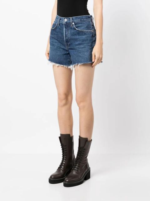 AGOLDE Parker raw-cut denim shorts - Blue