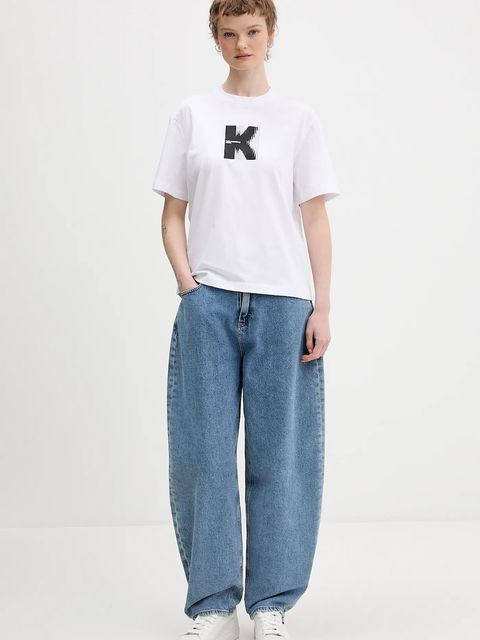 Karl Lagerfeld Jeans t-shirt bawełniany damski kolor biały B1W17055 - zdjęcie produktu nr 2