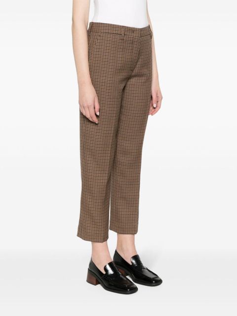 Prada houndstooth-check wool trousers - Brown