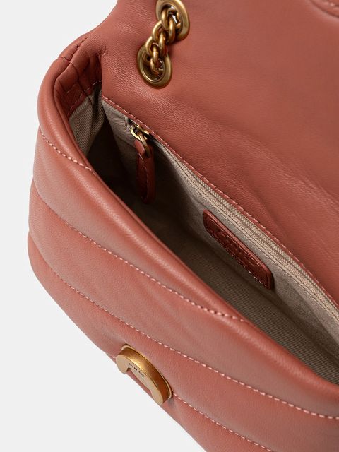 Pinko torebka skórzana kolor różowy 100040 A0F2