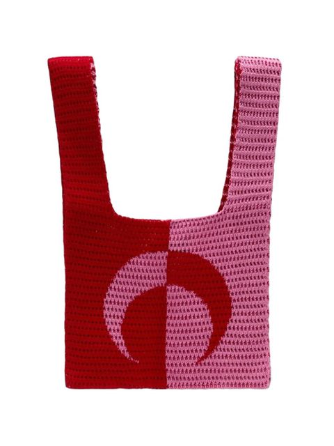 Marine Serre crochet crescent moon tote bag - Red - zdjęcie produktu nr 1