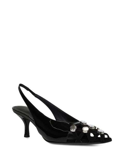The Attico 50mm leather slingback pumps - Black - zdjęcie produktu nr 2