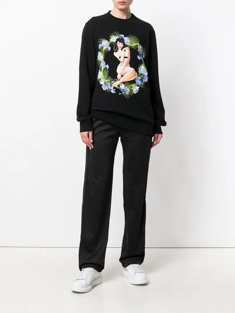 Givenchy pin-up Birds of Paradise print sweatshirt - Black
