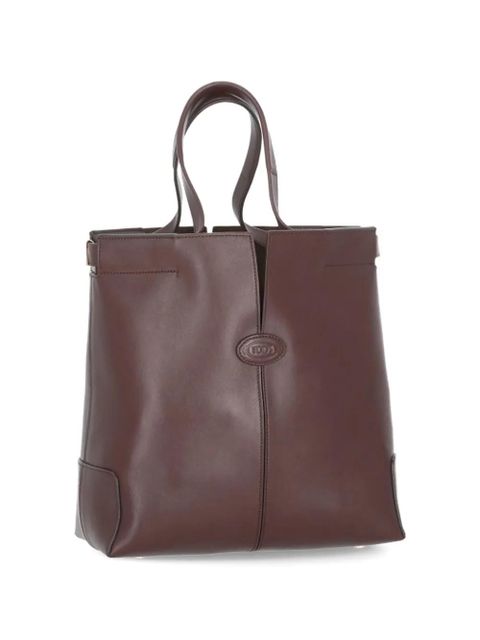 Tod's logo-plaque handle tote bag - Red