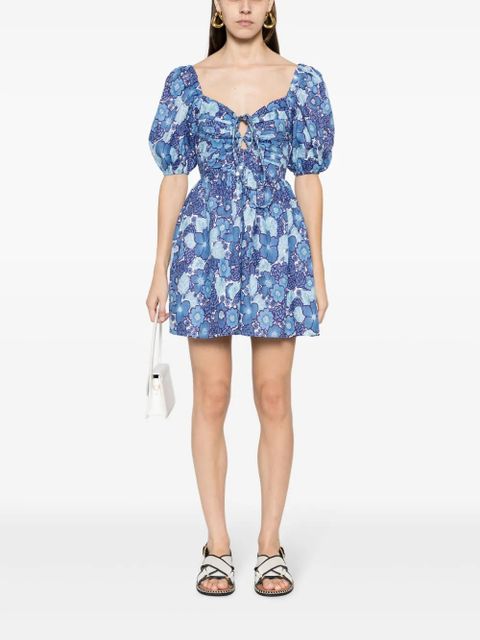 Faithfull the Brand Odelia floral-print linen dress - Blue - zdjęcie produktu nr 2