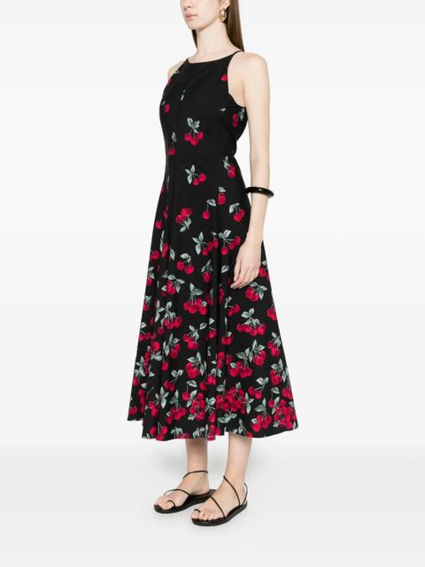 TWINSET cherry-print midi dress - Black