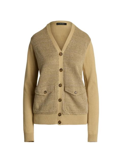 Lauren Ralph Lauren herringbone pocket cardigan - Neutrals - zdjęcie produktu nr 1