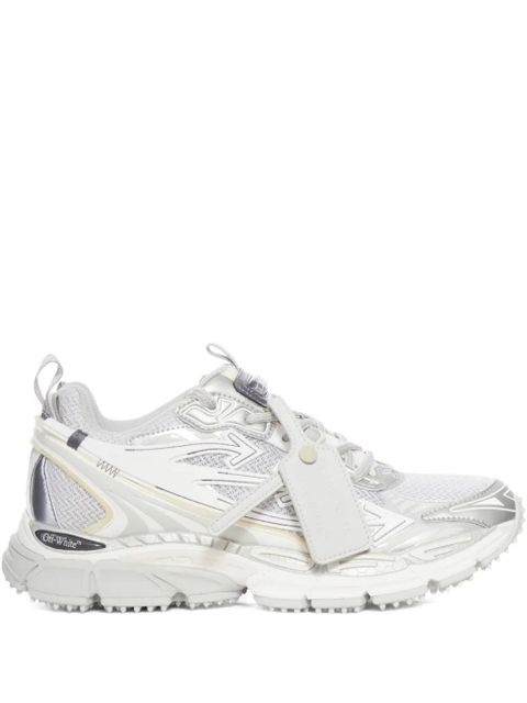 Off-White leather-tag lace-up sneakers - Grey - zdjęcie produktu nr 1