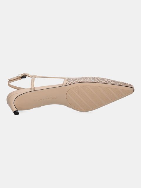 Tommy Hilfiger szpilki MONO SQUARED TOE KITTEN SLINGB kolor beżowy FW0FW08746