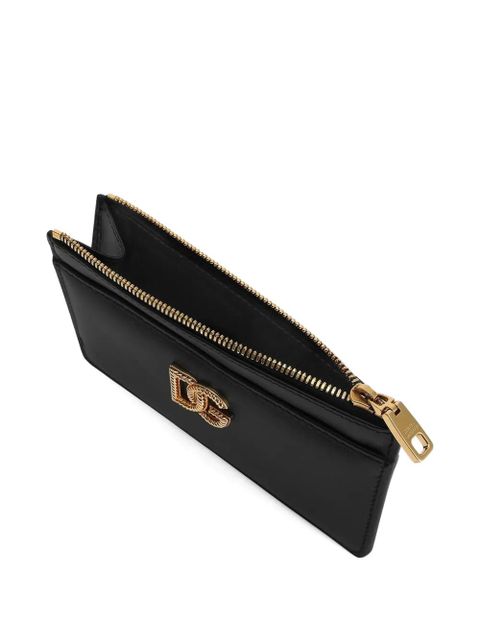 Dolce & Gabbana logo-plaque zip wallet - Black