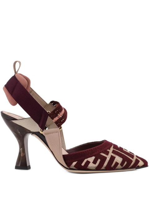 FENDI Colibri monogram-pattern pumps - Red