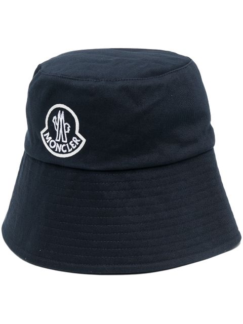 Moncler embroidered-logo bucket hat - Blue - zdjęcie produktu nr 1