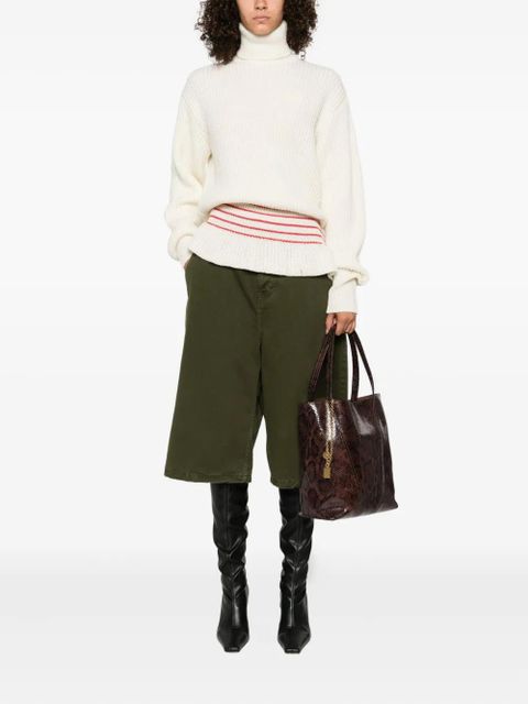 Chloé ribbed turtleneck stripe-detail sweater - Neutrals