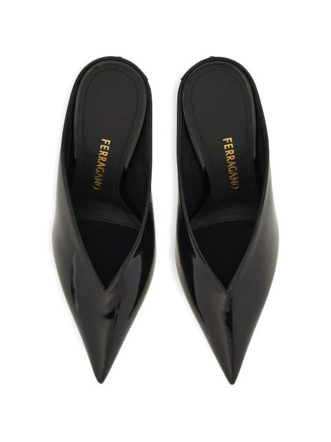 Ferragamo sculptural-heel mules - Black