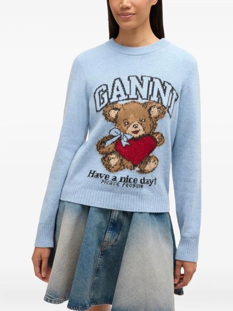 GANNI teddy graphic sweater - Blue - zdjęcie produktu nr 2