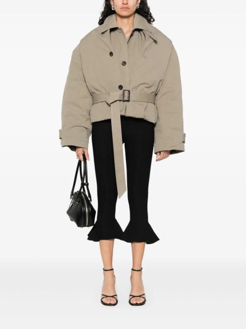 Balenciaga hooded trench jacket - Neutrals