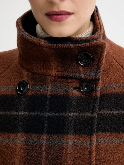 Sessun płaszcz z dodatkiem wełny kolor brązowy 25112023