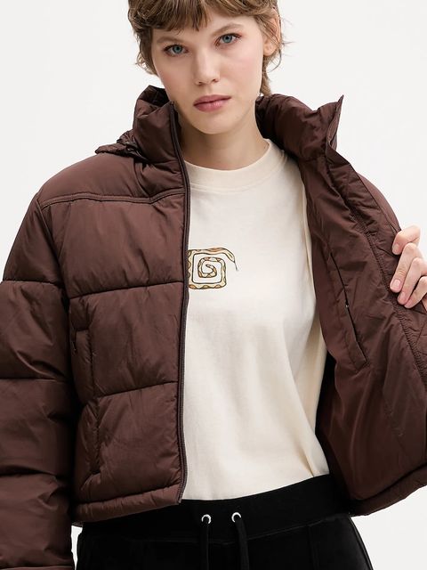 Tommy Jeans kurtka kolor brązowy zimowa DW0DW21620 - zdjęcie produktu nr 2