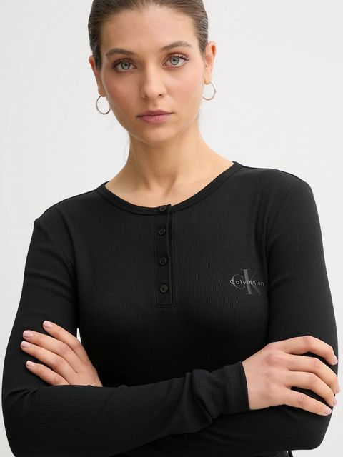 Calvin Klein Jeans longsleeve kolor czarny LV047E201G