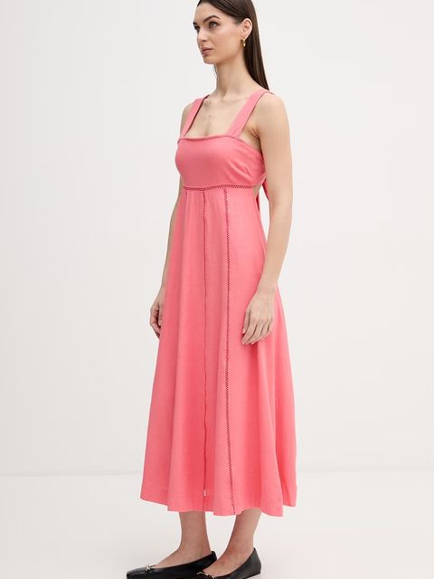 Dkny sukienka z dodatkiem lnu - zdjęcie produktu nr 1