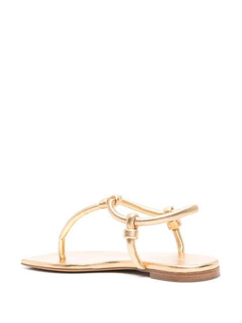 Gianvito Rossi Juno thong leather sandals - Gold