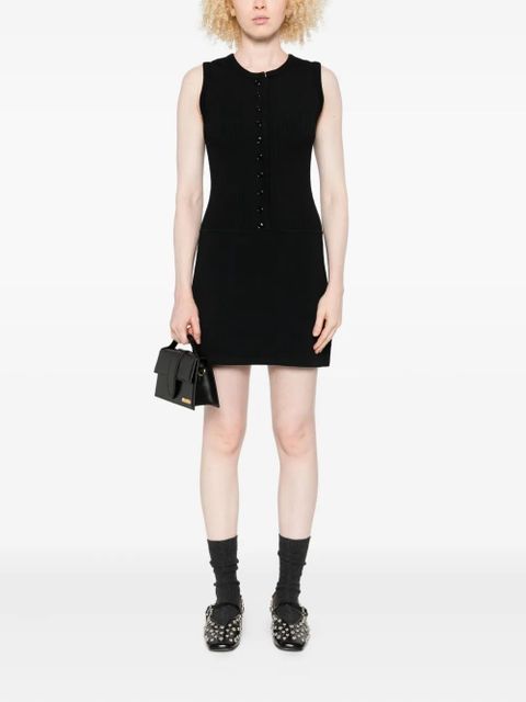 SANDRO round-neck button-front mini dress - Black
