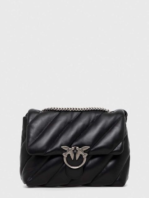 Pinko torebka skórzana kolor czarny 100037.A0F2 - zdjęcie produktu nr 1