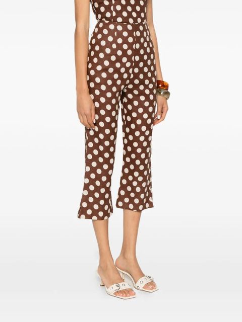 Faithfull the Brand Valeria polka-dot trousers - Brown