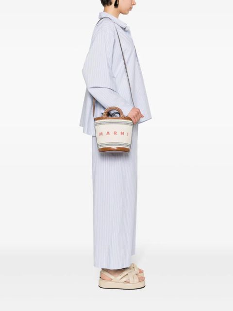 Marni Tropicalia canvas bucket bag - Neutrals