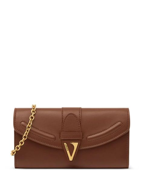 Versace V-logo leather wallet - Brown - zdjęcie produktu nr 1