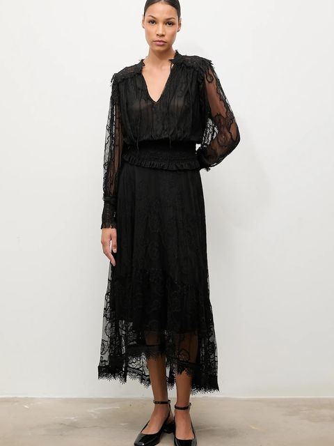 Answear.LAB spódnica kolor czarny midi rozkloszowana - zdjęcie produktu nr 2