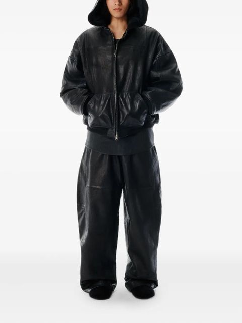 Alexander Wang MINI SKIRT WITH KNIT LOGO PATCH - Black