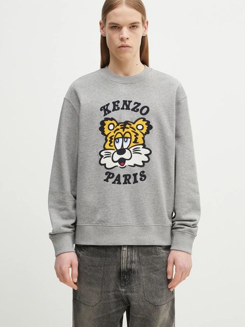 Kenzo bluza bawełniana x Verdy kolor szary z nadrukiem FF58SW2394MF.94