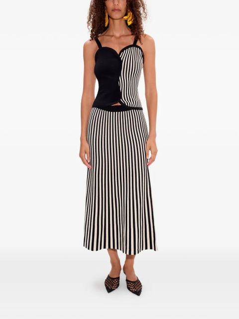 Simon Miller Clancy striped midi skirt - Black - zdjęcie produktu nr 2