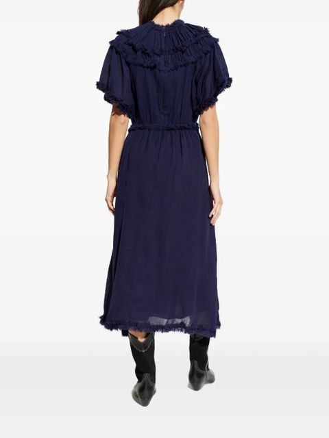 Ulla Johnson Ayan ruffled fringed dress - Blue
